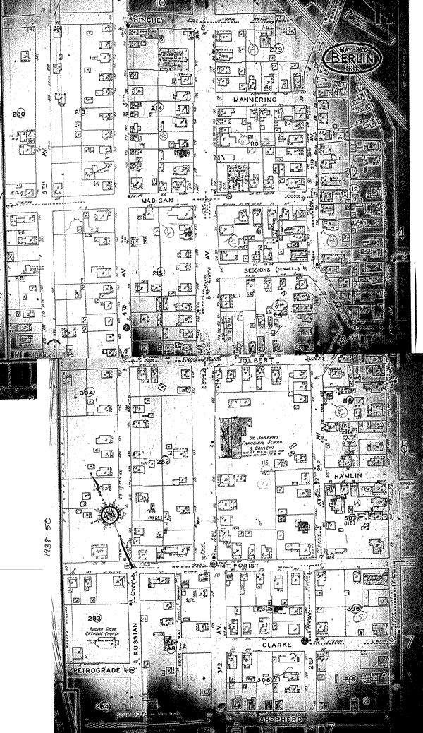 First, Second, Third and Fourth Avenues (Sanborn 1938-1950)